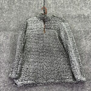 Alpine Sherpa Jacket Mens Large Gray Fleece 1/4 Zip Pullover Outdoor Hiking